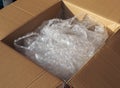 carboard box with bubble wrap Royalty Free Stock Photo