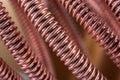 Corrugated copper pipe macro view Royalty Free Stock Photo