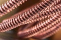 Corrugated copper pipe macro view Royalty Free Stock Photo