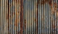 Corrugated iron fence background with rust Royalty Free Stock Photo