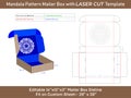 Corrugated Mailer Box With Mandala LASER CUT Template Royalty Free Stock Photo