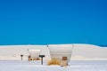 Corrugated Metal Covered Picnic Shelters In White Sands Royalty Free Stock Photo