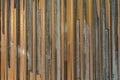 Corrugated metal fence on construction site Royalty Free Stock Photo