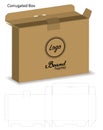 Corrugated paper box die cut with 3d mock up