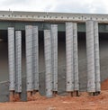 Currugated pipes on bridge construction site