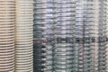 Corrugated plastic pipe with metal frame background