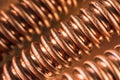 Corrugated copper pipe macro view Royalty Free Stock Photo
