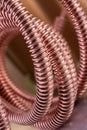 Corrugated copper pipe macro view Royalty Free Stock Photo