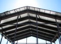 Corrugated roof for storage or pavilion Royalty Free Stock Photo
