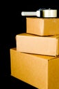 Corrugated Shipping Boxes Royalty Free Stock Photo