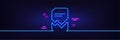 Corrupted Document line icon. Bad File sign. Neon light glow effect. Vector