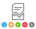 Corrupted Document line icon. Bad File sign.