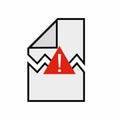 Corrupted file. Damaged data. Vector