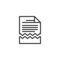 Corrupted file document outline icon