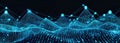 Corrupted network or connection, illustrated with an abstract digital background featuring points and lines
