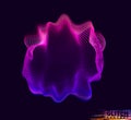 Corrupted violet point sphere. Abstract vector colorful mesh on dark background. Futuristic style card. Royalty Free Stock Photo