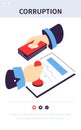 Corruption and bribes - colorful flat design style banner Royalty Free Stock Photo