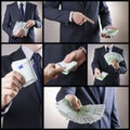 Corruption and business collage Royalty Free Stock Photo