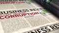 Corruption in business global problem newspaper printing press Royalty Free Stock Photo