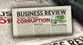 Corruption in business global problem newspaper printing press Royalty Free Stock Photo