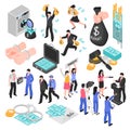 Corruption Isometric Set Royalty Free Stock Photo