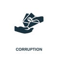 Corruption icon. Monochrome simple line Crime icon for templates, web design and infographics