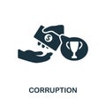 Corruption icon. Monochrome simple line Economic Crisis icon for templates, web design and infographics