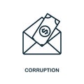 Corruption icon outline style. Thin line creative Corruption icon for logo, graphic design and more Royalty Free Stock Photo