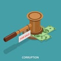 Corruption isometric flat vector concept.