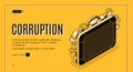 Corruption isometric vector landing page template