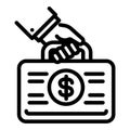 Corruption money case icon, outline style Royalty Free Stock Photo