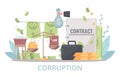 Corruption Money Laundering Cartoon Composition Royalty Free Stock Photo