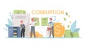 Corruption Money Laundering Cartoon Composition