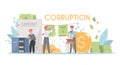 Corruption Money Laundering Cartoon Composition Royalty Free Stock Photo