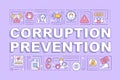 Corruption prevention word concepts banner