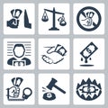 Corruption related icon set