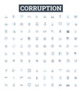 Corruption vector line icons set. Corrupt, Bribery, Misappropriation, Fraud, Graft, Misuse, Misrule illustration outline