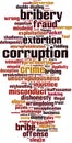 Corruption word cloud Royalty Free Stock Photo