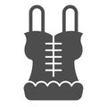 Corset solid icon. Lingerie vector illustration isolated on white. Underwear glyph style design, designed for web and