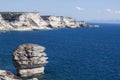 Corsica, Bonifacio, Strait of Bonifacio, beach, Mediterranean Sea, limestone, cliff, rocks, Bouches de Bonifacio