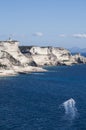 Corsica, Bonifacio, Strait of Bonifacio, beach, Mediterranean Sea, limestone, cliff, rocks, Bouches de Bonifacio