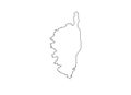 Corsica democratic republic of mapCorsica outline map country shape France island