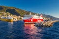 Corsica Ferry terminal in the harbour of Bastia on Corsica island