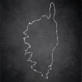 Corsica map blackboard chalkboard blank