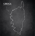 Corsica map blackboard chalkboard