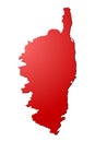 Red corsica map Vector