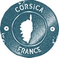 Corsica map vintage stamp.