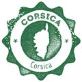 Corsica map vintage stamp.