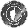 Corsica map vintage stamp.