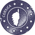 Corsica map vintage stamp.